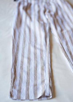 Батальные белые льняные брюки штаны в полоску женские bonmarche, размер xxl, 3xl2 фото