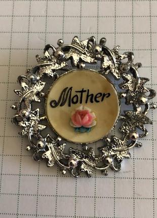 Вінтаж брошка перламутр