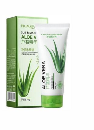 Пінка для вмивання з екстрактом алоє вера bioaqua aloe vera foam cleanser