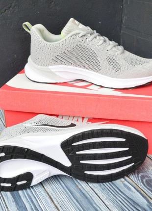 Nike air running светло-серые кроссовки мужские найк, кросівки чоловічі найк для бега6 фото