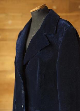 Темно синій вінтажний оксамитовий піджак жіночий strowenz karner, розмір l, xl6 фото