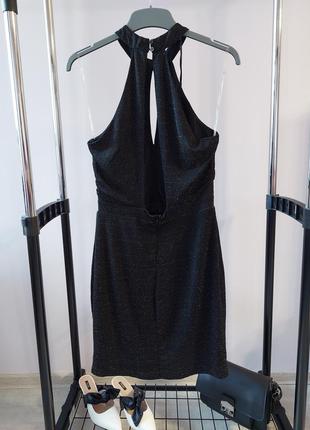 Вечернее люрексное платье с чокером parisian collection, размер 12 (м)2 фото