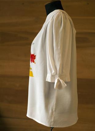 Белая нарядная блузка с объемными рукавами женская (англия), размер s, m3 фото