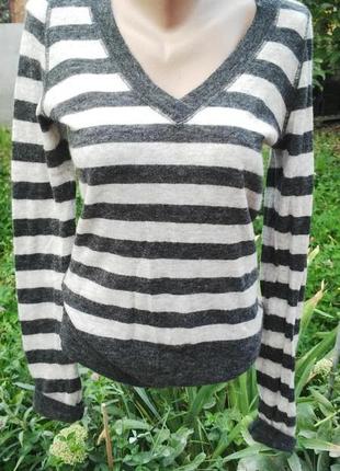 Шерстяная кофта с v-образным вырезом, альпака, шерсть  италия