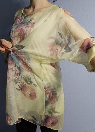 Итальянская шифоновая блуза-туника5 фото