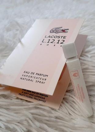 Lacoste l.12.12 rose women💥оригинал миниатюра пробник mini spray 1,2 мл книжка1 фото