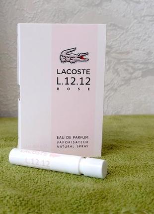 Lacoste l.12.12 rose women💥оригинал миниатюра пробник mini spray 1,2 мл книжка4 фото