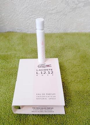 Lacoste l.12.12 rose women💥оригинал миниатюра пробник mini spray 1,2 мл книжка5 фото