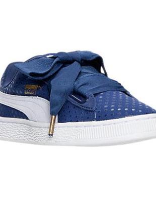 Puma suede новые кроссовки оригинал банты basket heart denim halogen blue twilight3 фото