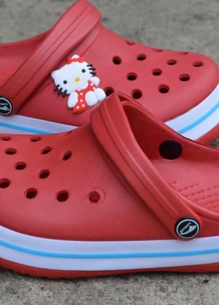 Дитячі сабо крокси crocs luck line червоні р30-35