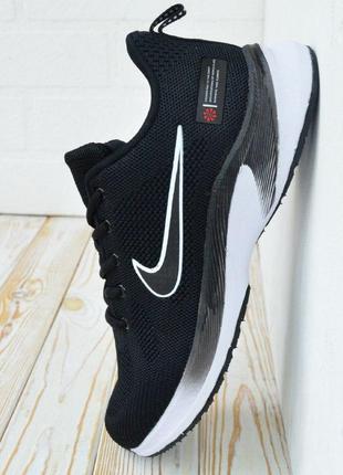 Nike air running черные с белым кроссовки мужские найк, кросівки чоловічі найк для бега2 фото