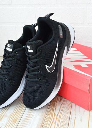Nike air running черные с белым кроссовки мужские найк, кросівки чоловічі найк для бега1 фото