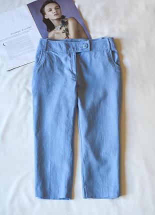 Блакитні лляні бриджі шорти m & co, розмір s