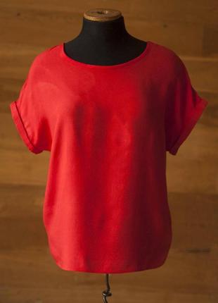 Червоний топ блузка з коротким рукавом жіночий atmosphere, розмір xs, s