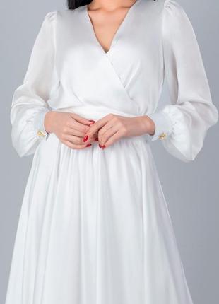 Біла довга сукня для розпису, весілля,  випускного4 фото