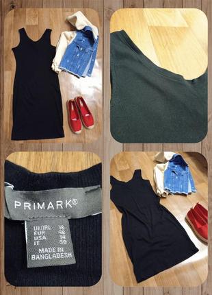 Чёрное стильное базовое платье primark, торг