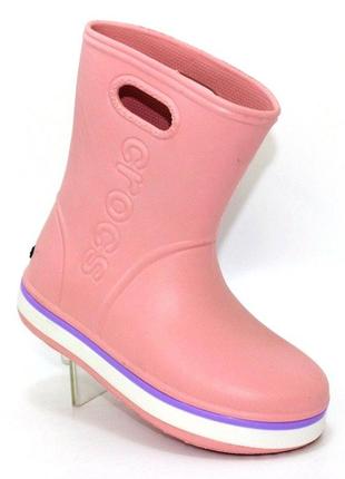 Дитячі рожеві чобітки для дощу рожевий1 фото