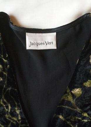 Черная бархатная вечерняя блузка с растительным принтом женская jacques vert, размер l, xl6 фото