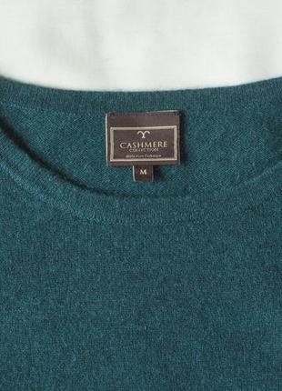 Кашеміровий светр з коротким рукавом кольору морської хвилі жіночий cashmere collection, розмір s, m7 фото