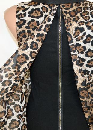 Брендовое леопардовое нарядное короткое мини платье на молнии new look3 фото
