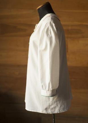 Белая летняя винтажная австрийская блузка с пышными рукавами, размер м4 фото