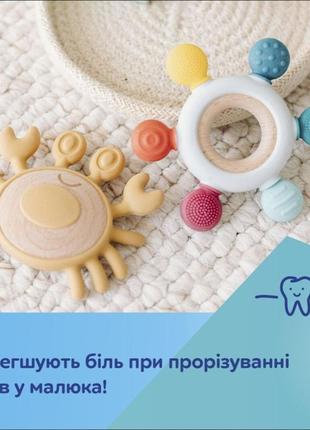 Canpol babies іграшка-прорізувач дерев'яно-силіконова кермо6 фото