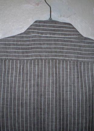 Чоловіча лляна сорочка marks&spenser m 46р. льон, у смужку, дефект4 фото