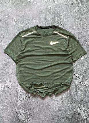 Nike найк м термо термуха спортивная для спорта зала бега футболка майка поло зеленая