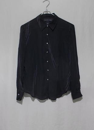 Блуза чорна тонкий матовий шовк 'august silk' 46-48р