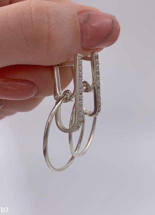 Стильные серебряные серьги 925 проби