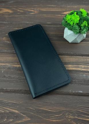 Мужской черный кошелек клатч портмоне натуральная кожа1 фото