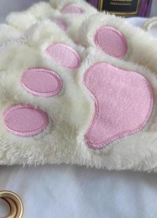 Рукавички лапки котика митенки меховые рукавицы без пальцев рукавички кошачьи лапки...