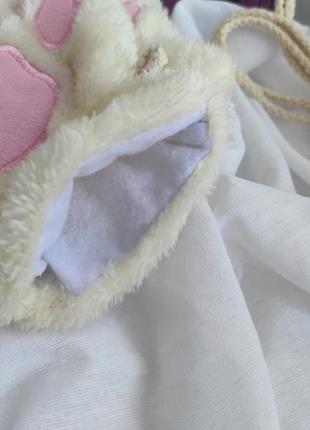 Рукавички лапки котика митенки меховые рукавицы без пальцев рукавички кошачьи лапки...