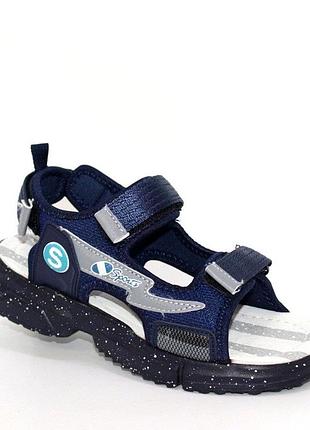 Сині сандалі на трьох липучках для хлопчиків синій