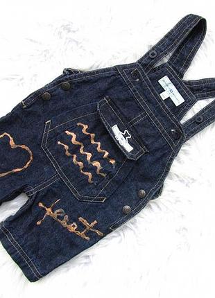 Крутой летний джинсовый полукомбинезон песочник chevognon