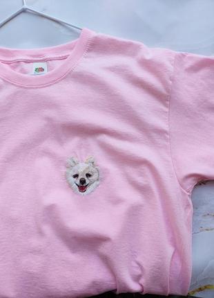 Футболка с ручной вышивкой вашего любимца