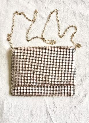 Золотистая мини сумочка / клатч