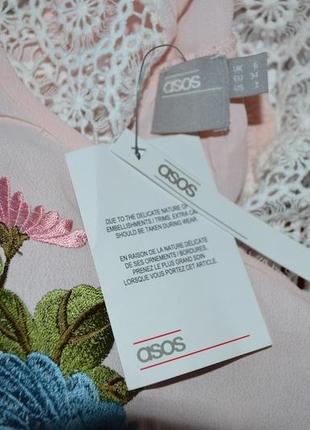 Вышитое в цветы платье asos premium! премиум качество! кружево прошва! вышивка!9 фото