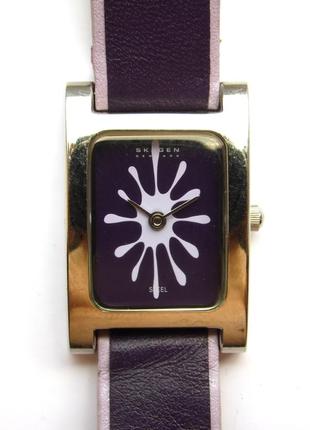 Skagen denmark часы оригинал циферблат клякса мех. золоченая miyota