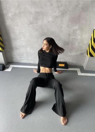 Костюм штани брюки кльош+кофта топ