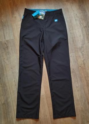 Брендовые спортивные непромокающие брюки bunker mentality черного цвета  р. 32/34, замеры на фото