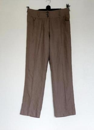 Жіночі брюки зі 100 льону висока посадка3 фото