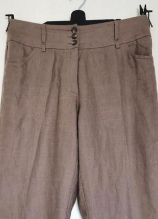 Жіночі брюки зі 100 льону висока посадка5 фото