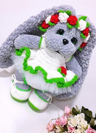 Зайченя амигуруми мягкая игрушка