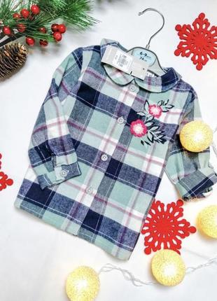 Рубашка туника байковая детская на девочку primark рост 62-86 см