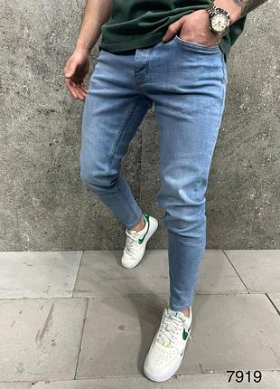 Джинсы мужские зауженные базовые синие