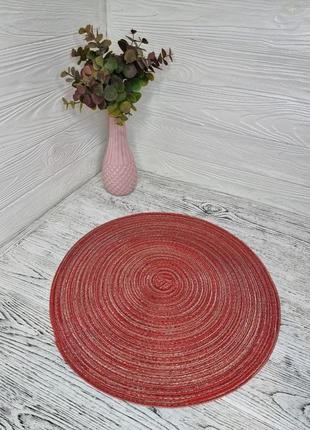 Набір з 2-х подтарельников / сервірувальних килимків червоного кольору 36 см2 фото