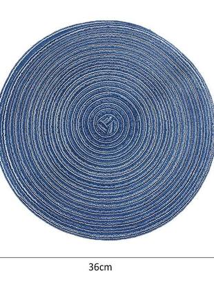 Набір з 2-х подтарельников / сервірувальних килимків синього кольору 36 см5 фото
