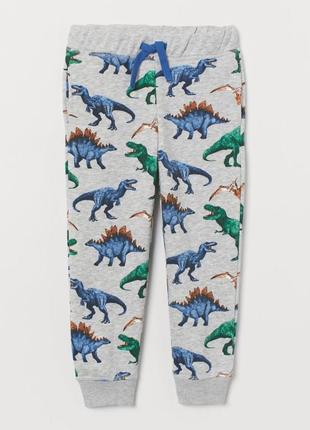 H&m джогеры на флисе спортивные штаны динозавры