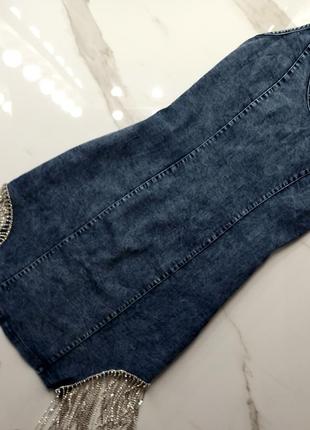 Платье джинсовое камни стразы2 фото